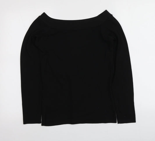 NEXT Womens Black Square Neck  Nylon Pullover Jumper Size 12