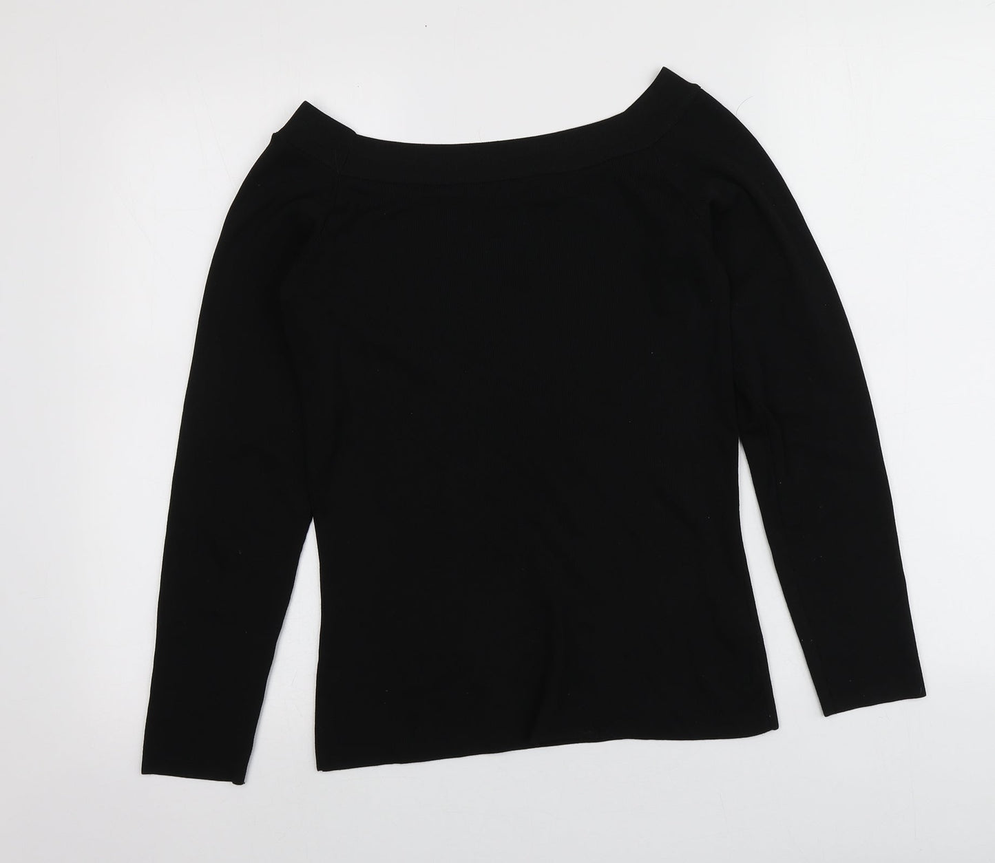 NEXT Womens Black Square Neck  Nylon Pullover Jumper Size 12