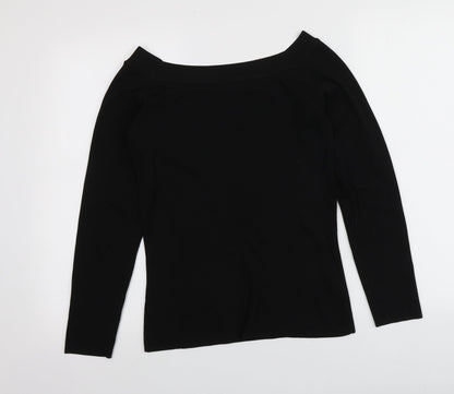 Preloved NEXT Womens Black Square Neck  Nylon Pullover Jumper Size 12 - Back
