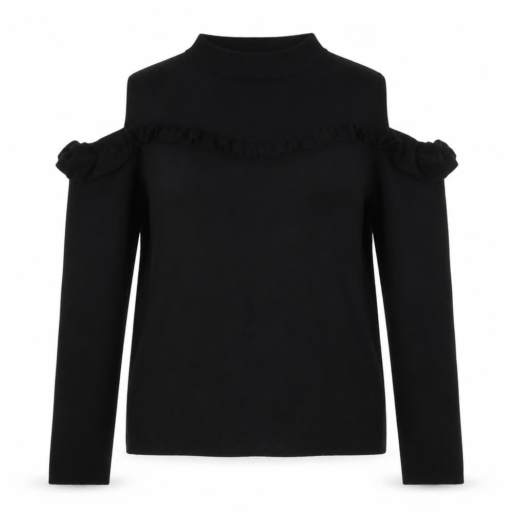 Coast Womens Black High Neck  Viscose Pullover Jumper Size L