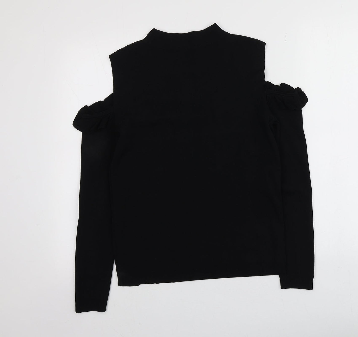Coast Womens Black High Neck  Viscose Pullover Jumper Size L
