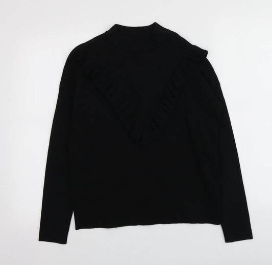 New Look Womens Black High Neck  Viscose Pullover Jumper Size 8