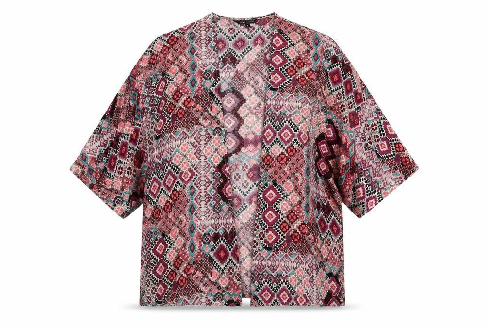 New Look Womens Multicoloured Geometric  Jacket Blazer Size 8