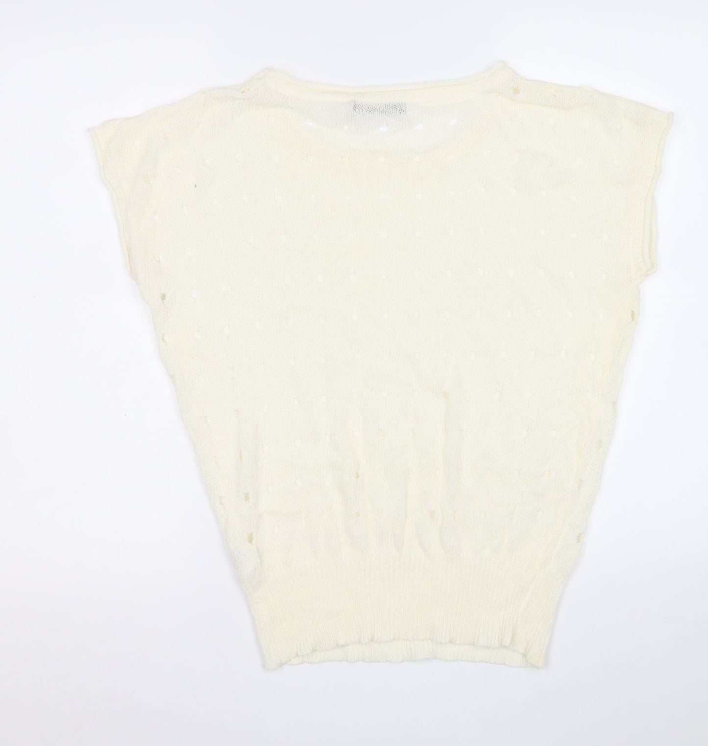 Select Womens Yellow Round Neck  Acrylic Vest Jumper Size 12