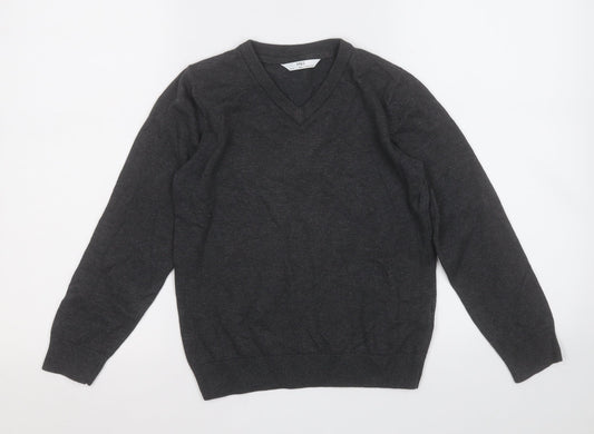 Marks and Spencer Boys Grey  Cotton Pullover Sweatshirt Size 8-9 Years