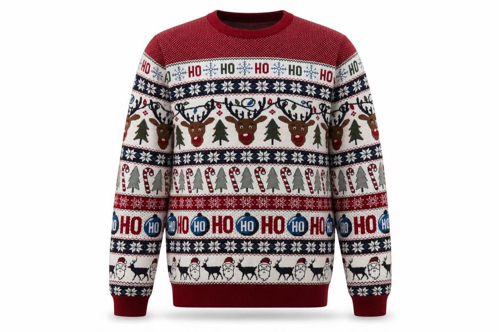 NEXT Mens Multicoloured Geometric Acrylic Pullover Sweatshirt Size M