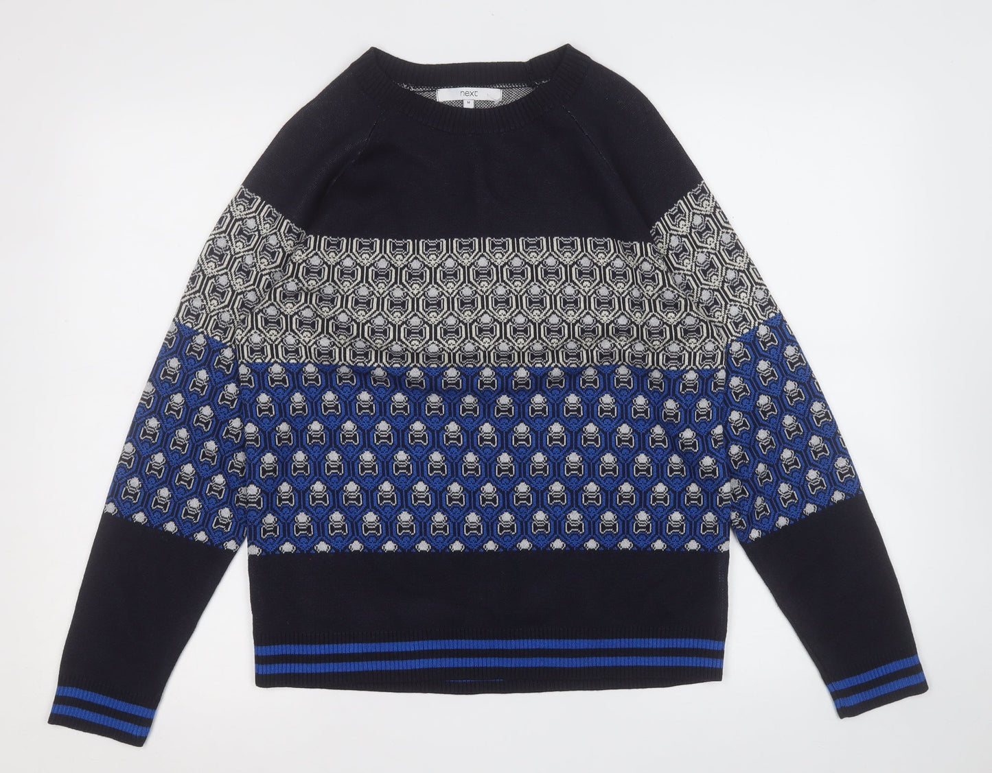 NEXT Mens Multicoloured Geometric Polyester Pullover Sweatshirt Size M