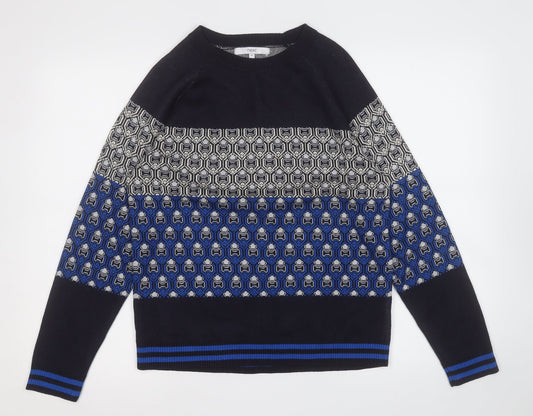 NEXT Mens Multicoloured Geometric Polyester Pullover Sweatshirt Size M