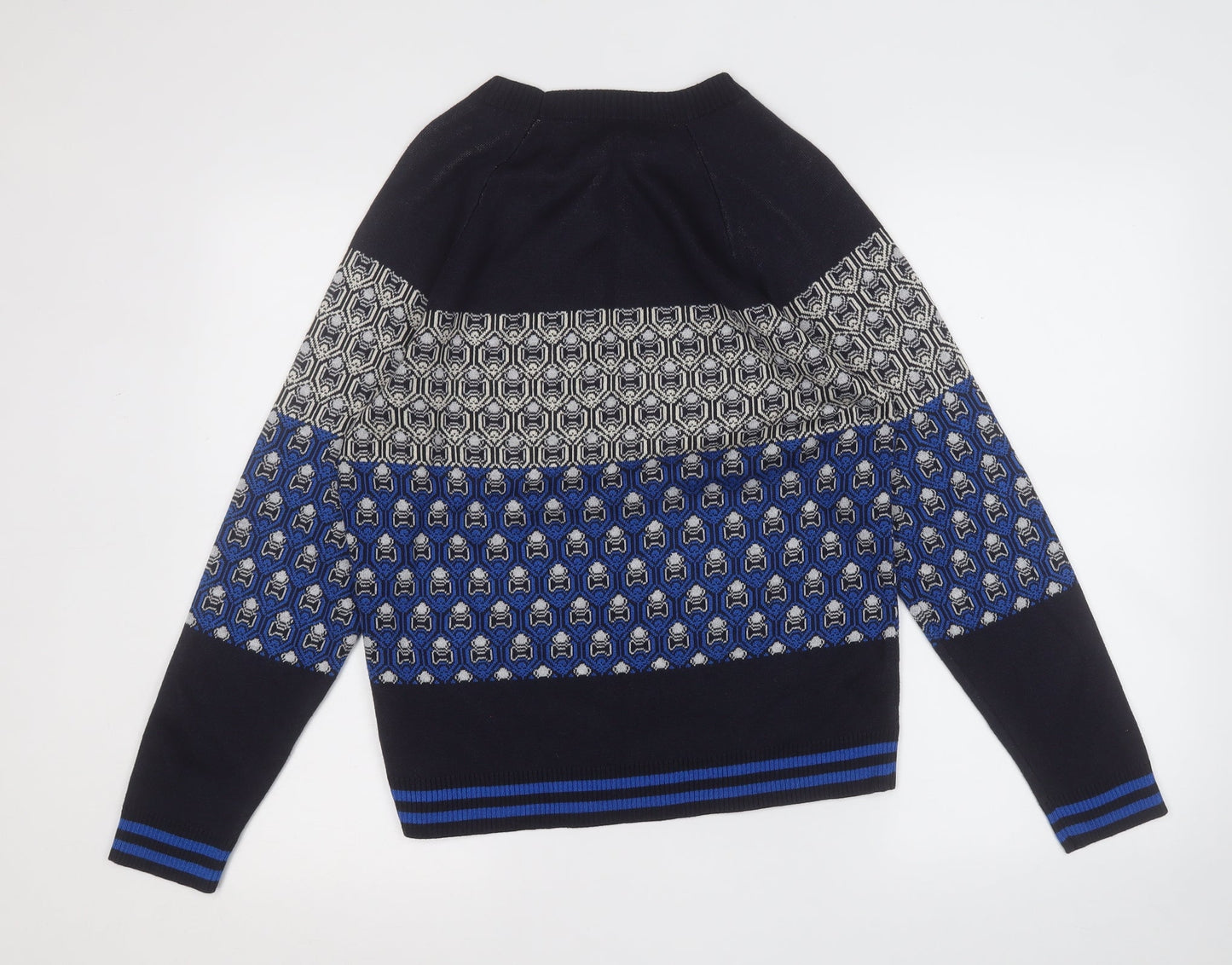 NEXT Mens Multicoloured Geometric Polyester Pullover Sweatshirt Size M