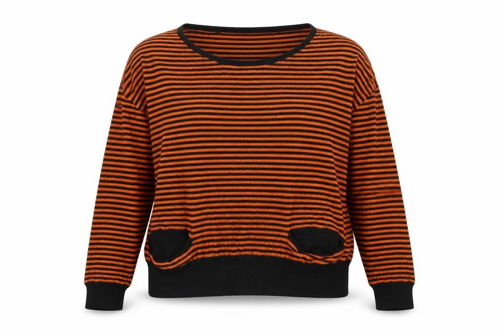 Nicole Womens Black Round Neck Striped Viscose Pullover Jumper Size M