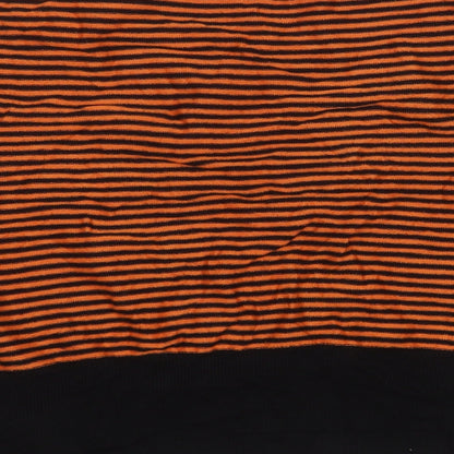 Nicole Womens Black Round Neck Striped Viscose Pullover Jumper Size M