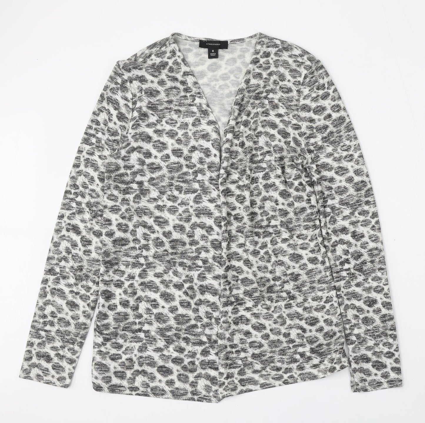 Atmosphere Womens Multicoloured V-Neck Animal Print Polyester Cardigan Jumper Size 10