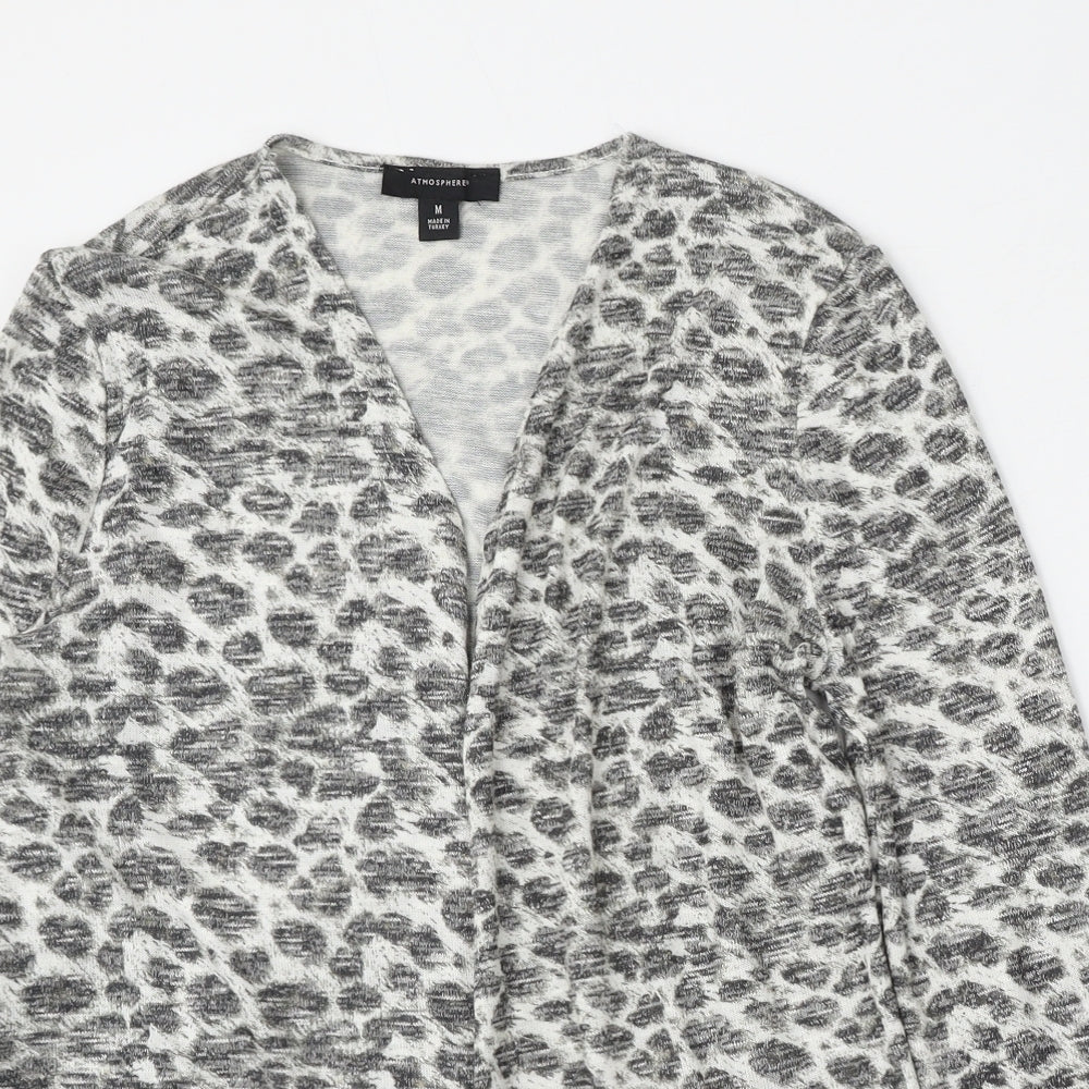 Atmosphere Womens Multicoloured V-Neck Animal Print Polyester Cardigan Jumper Size 10