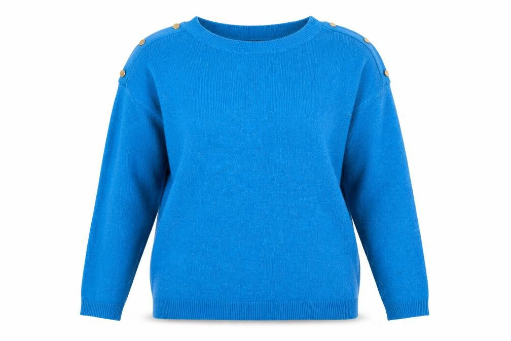 George Womens Blue Round Neck  Acrylic Pullover Jumper Size 14