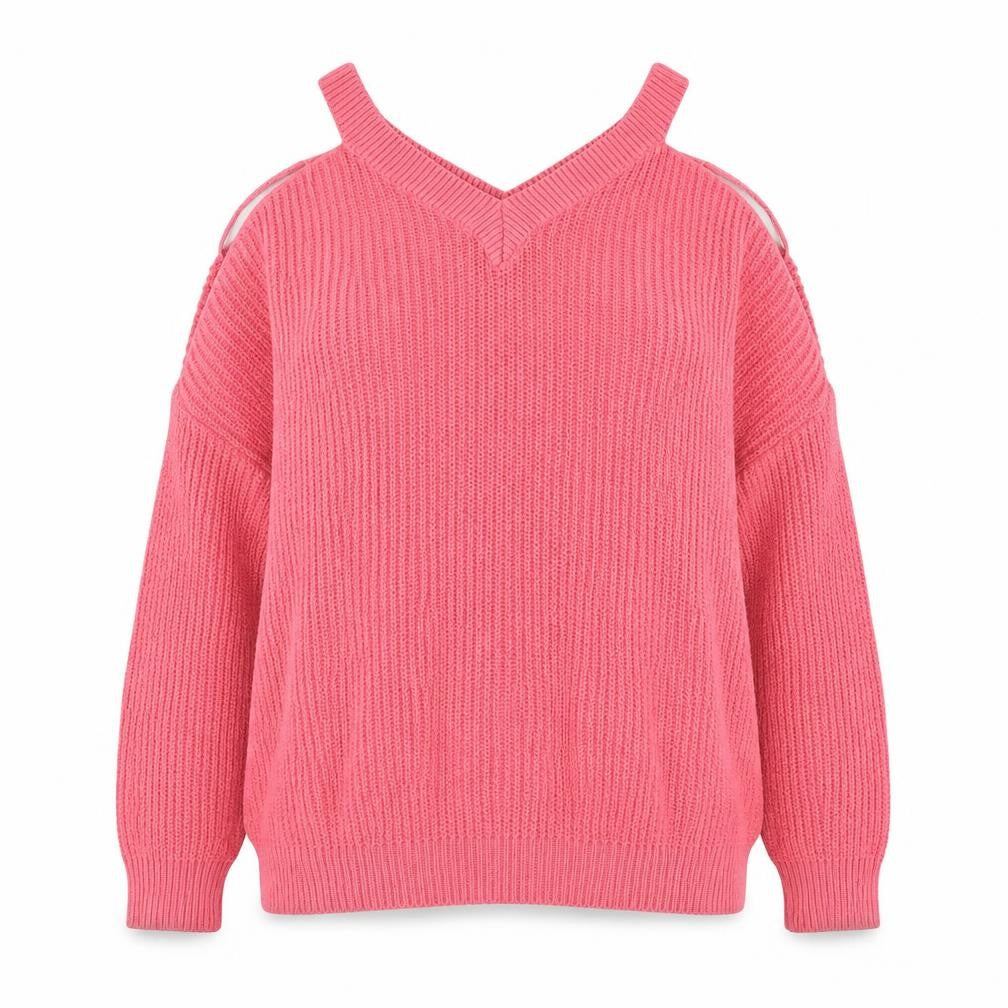 Atmosphere Womens Pink V-Neck  Acrylic Pullover Jumper Size 6