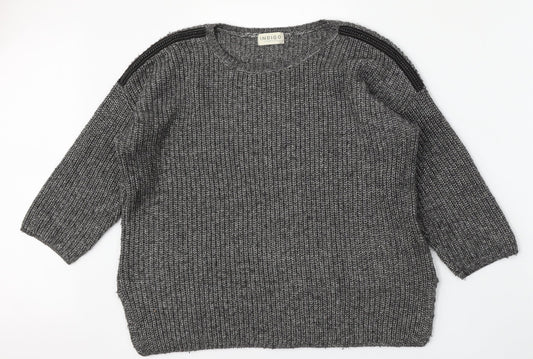 Marks and Spencer Womens Grey Round Neck  Cotton Pullover Jumper Size 12