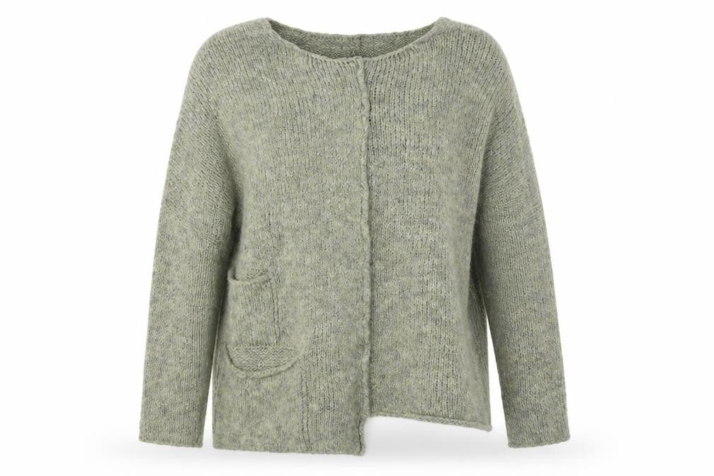 Miss Glossy Womens Green Round Neck  Polyester Pullover Jumper Size L
