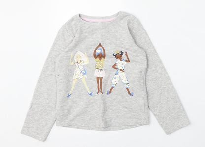 Preloved Nutmeg Girls Grey  Cotton Pullover Sweatshirt Size 6-7 Years - Front