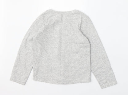 Preloved Nutmeg Girls Grey  Cotton Pullover Sweatshirt Size 6-7 Years - Back