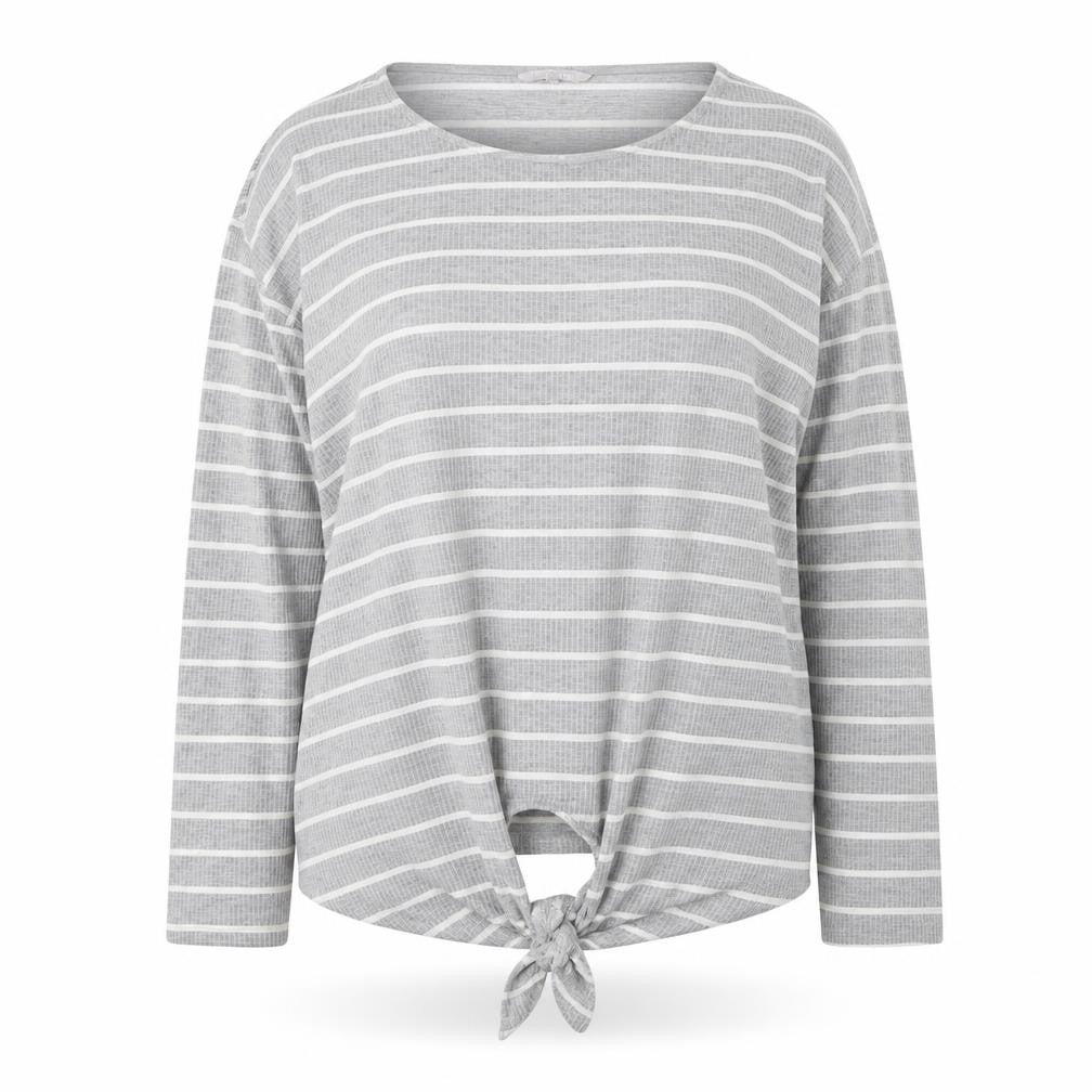 Red Herring Womens Grey Round Neck Striped Polyester Pullover Jumper Size 20