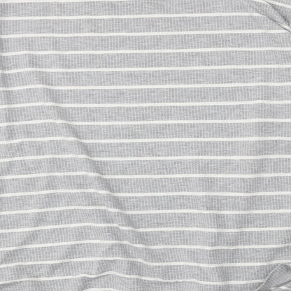 Red Herring Womens Grey Round Neck Striped Polyester Pullover Jumper Size 20