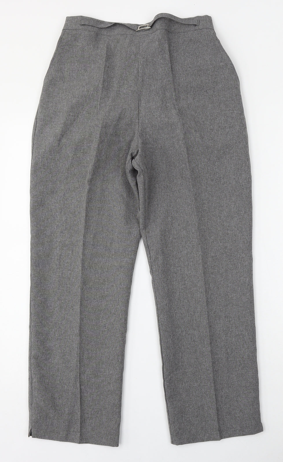 Mia Moda Womens Grey  Polyester Trousers  Size 10 L24 in Regular