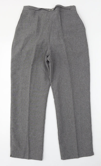 Mia Moda Womens Grey  Polyester Trousers  Size 10 L24 in Regular