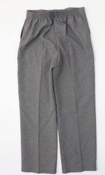 Mia Moda Womens Grey  Polyester Trousers  Size 10 L24 in Regular