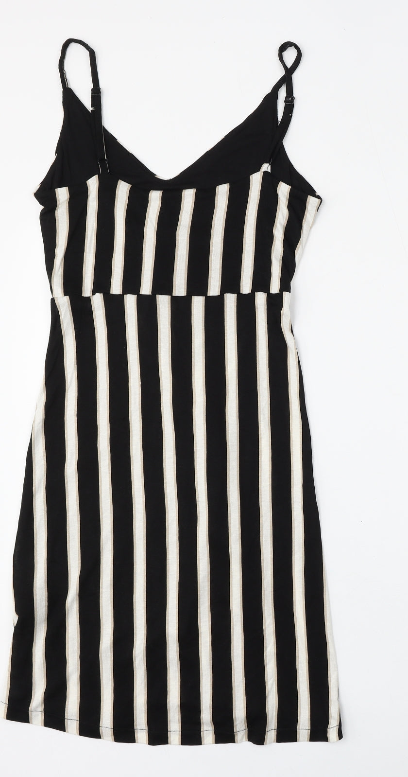H&M Womens Multicoloured Striped Viscose Shift  Size 6  Round Neck