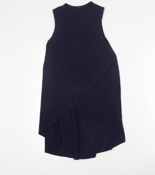 River Island Womens Blue  Polyester Basic Tank Size 10 Round Neck