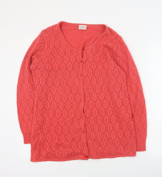 Wardrobe Womens Pink Round Neck  Acrylic Cardigan Jumper Size 12
