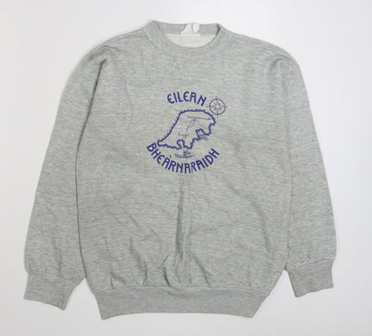 Blue Elliot Womens Grey  Acrylic Pullover Sweatshirt Size L  Pullover