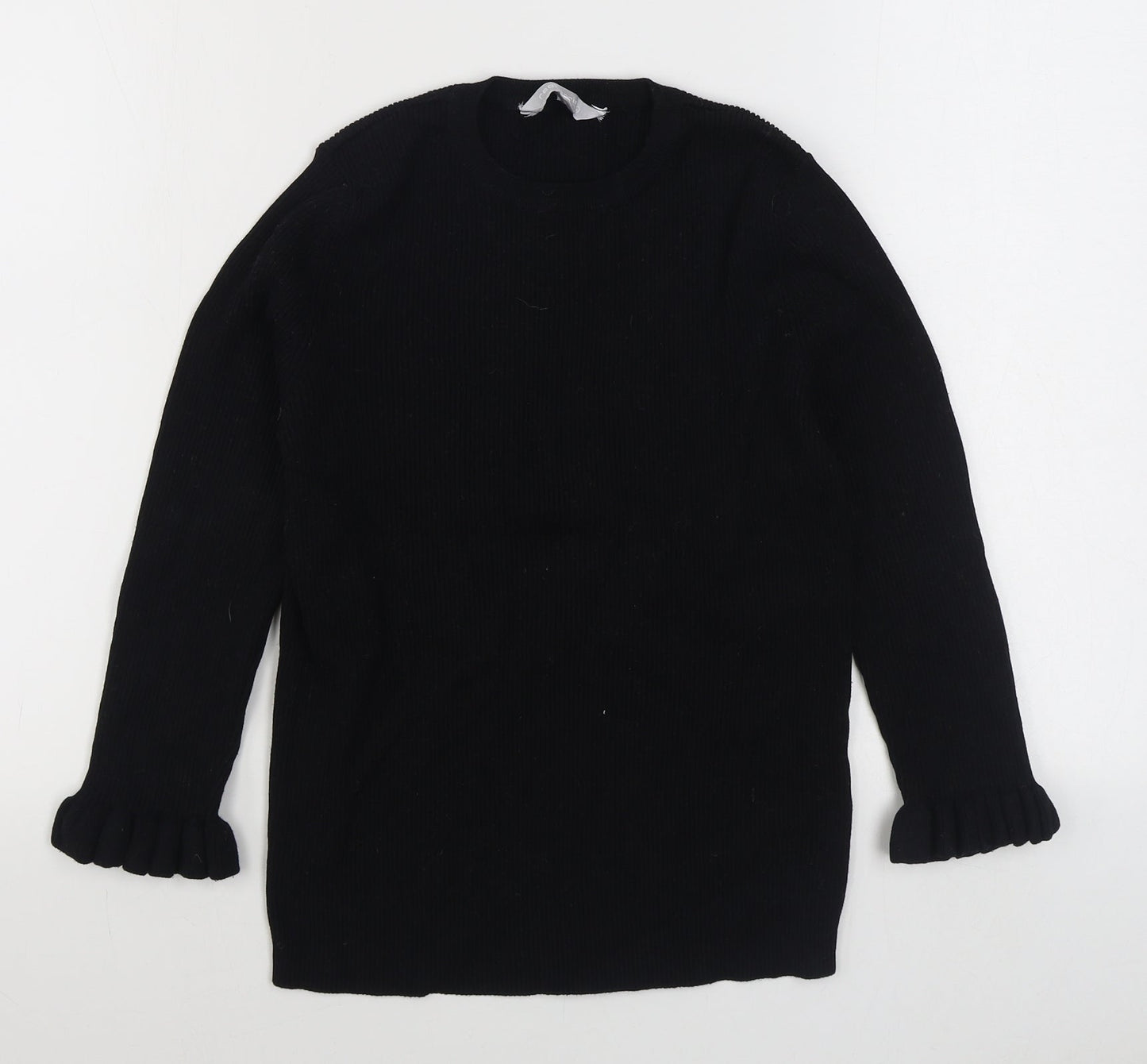 Red Herring Womens Black Round Neck  Viscose Pullover Jumper Size 14