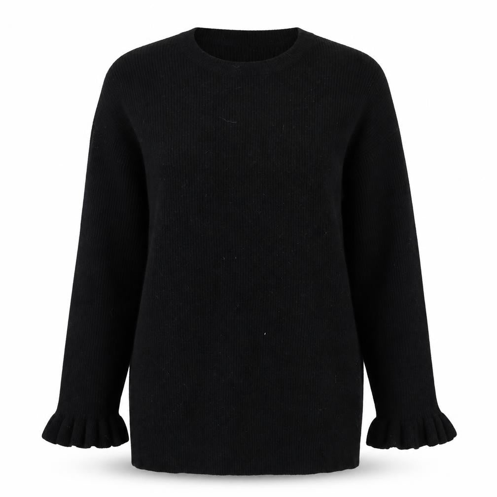 Red Herring Womens Black Round Neck  Viscose Pullover Jumper Size 14