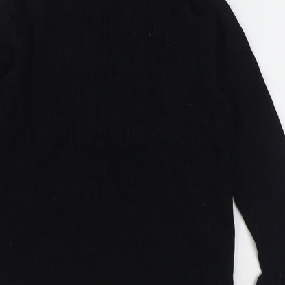 Red Herring Womens Black Round Neck  Viscose Pullover Jumper Size 14