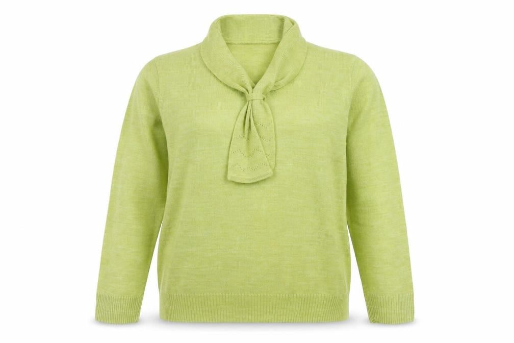 EWM Womens Yellow V-Neck  Acrylic Pullover Jumper Size M