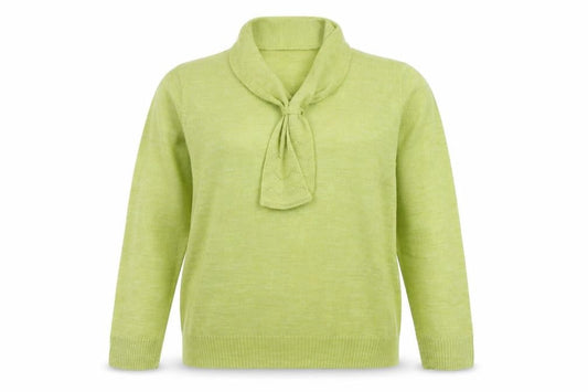 EWM Womens Yellow V-Neck  Acrylic Pullover Jumper Size M