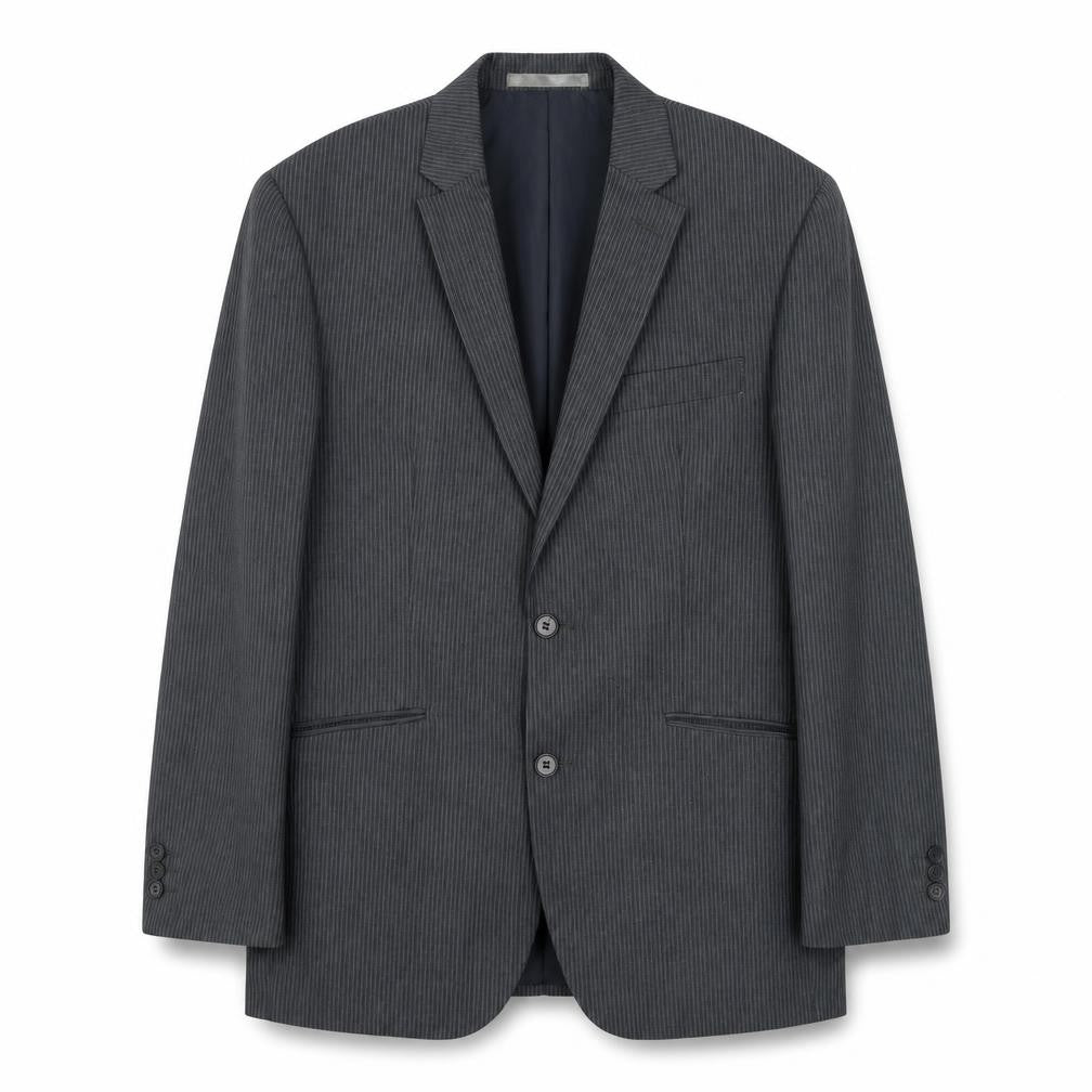 St Vdio Mens Grey Striped Polyester Jacket Suit Jacket Size M
