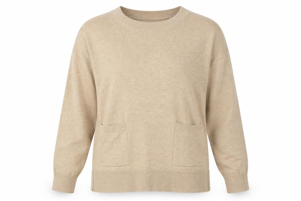 Gallery Womens Beige Round Neck  Viscose Pullover Jumper Size M