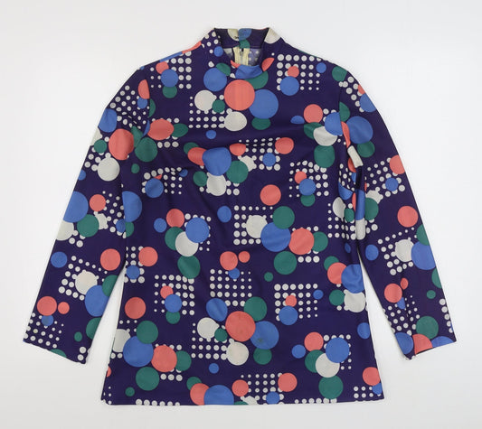 Dabra Wear Womens Multicoloured Polka Dot Nylon Basic Blouse Size 10 Henley