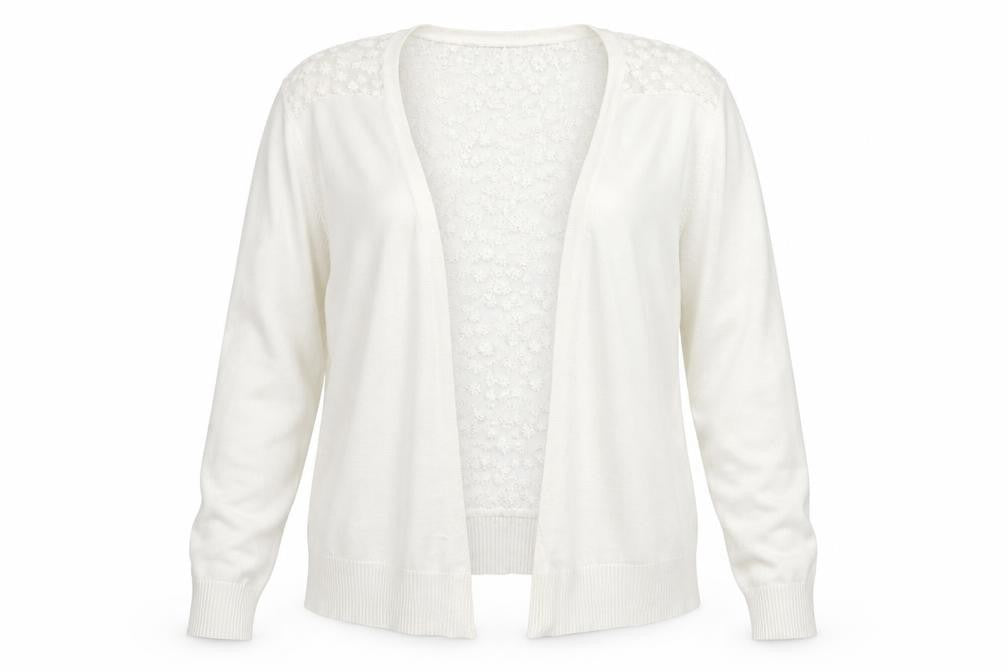Autonomy Womens White V-Neck  Viscose Cardigan Jumper Size M
