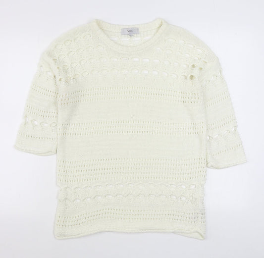 NEXT Womens White Round Neck  Acrylic Pullover Jumper Size M