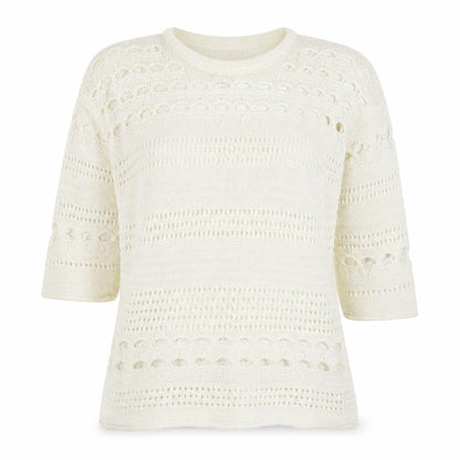 Next Womens White Round Neck  Acrylic Pullover Jumper Size M