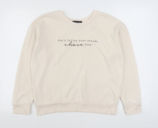 Primark Womens Pink  Cotton Pullover Sweatshirt Size 8  Pullover