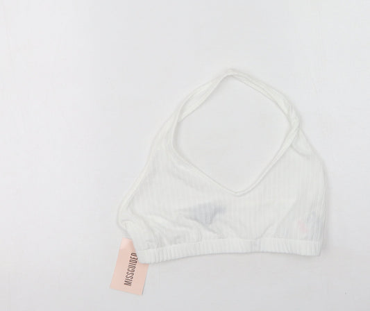 Missguided Womens White  Polyester Camisole Tank Size 12 Round Neck