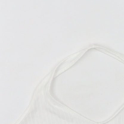 Missguided Womens White  Polyester Camisole Tank Size 12 Round Neck
