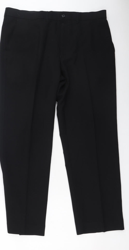 Marks and Spencer Womens Black  Polyester Trousers  Size 36 L29 in Regular