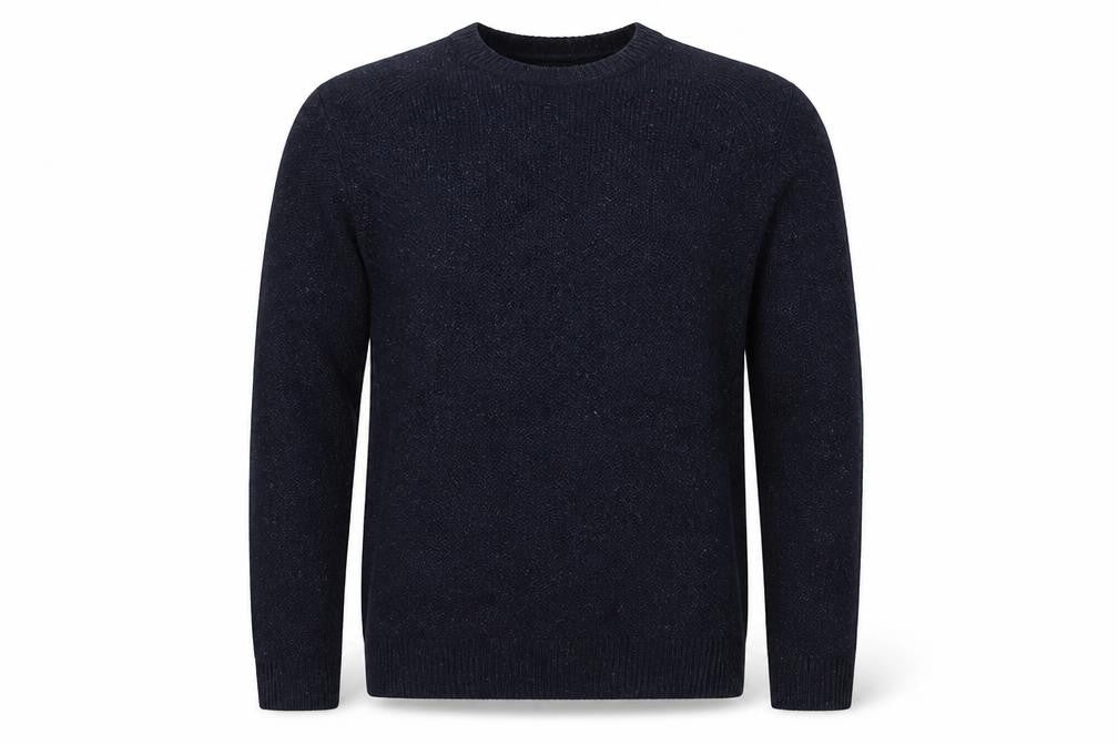 FSBN Mens Blue Round Neck  Polyester Pullover Jumper Size L