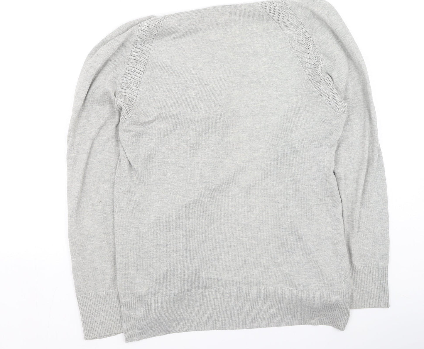 Monsoon Womens Grey Round Neck  Polyester Cardigan Jumper Size 12