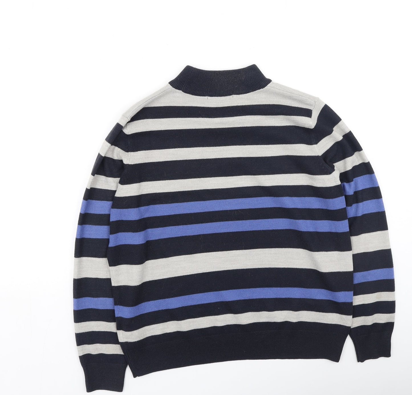 Marks and Spencer Womens Multicoloured High Neck Striped Acrylic Pullover Jumper Size 14